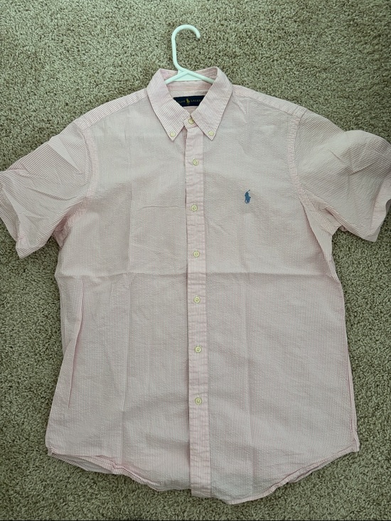 Ralph Lauren Other - Ralph Lauren Pink Short-Sleeve Button-Down seersucker Shirt